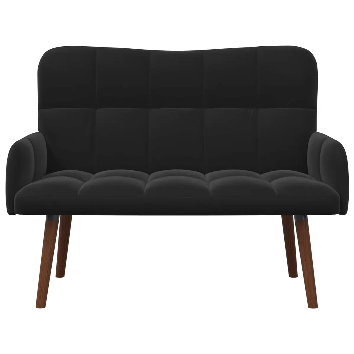 Black Velvet 2-Seater Sofa for Living Room or Bedroom