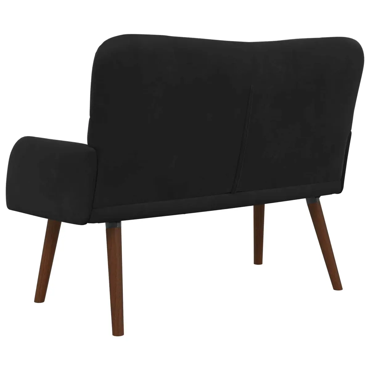 Black Velvet 2-Seater Sofa for Living Room or Bedroom