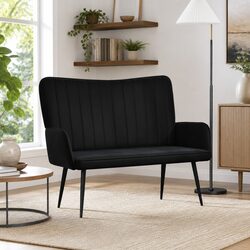 Cozy Black Velvet 2-Seater Sofa for Living Spaces