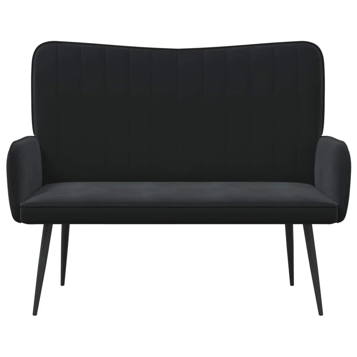 Black Velvet 2-Seater Sofa for Living Spaces