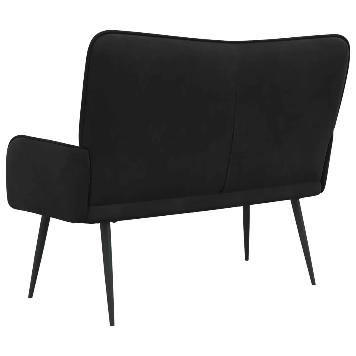 Black Velvet 2-Seater Sofa for Living Spaces