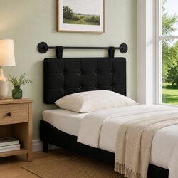 Modern Black Faux Leather Wall Headboard for Cozy Spaces