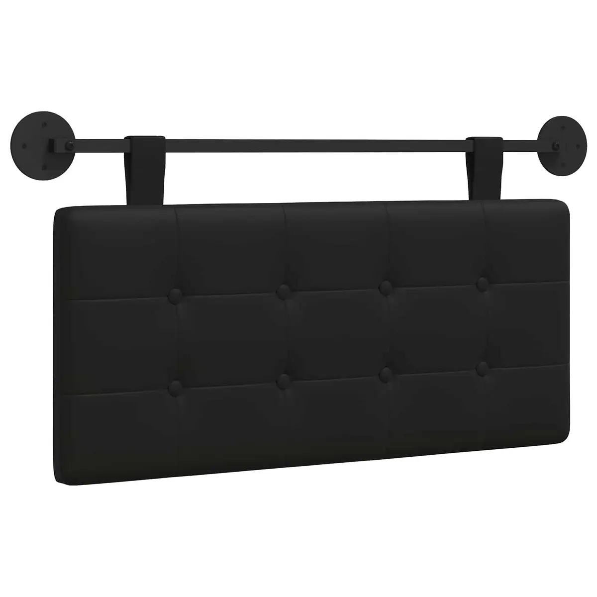Hanging Headboard Modern Black Faux Leather Wall-mounted Size Foam Padding