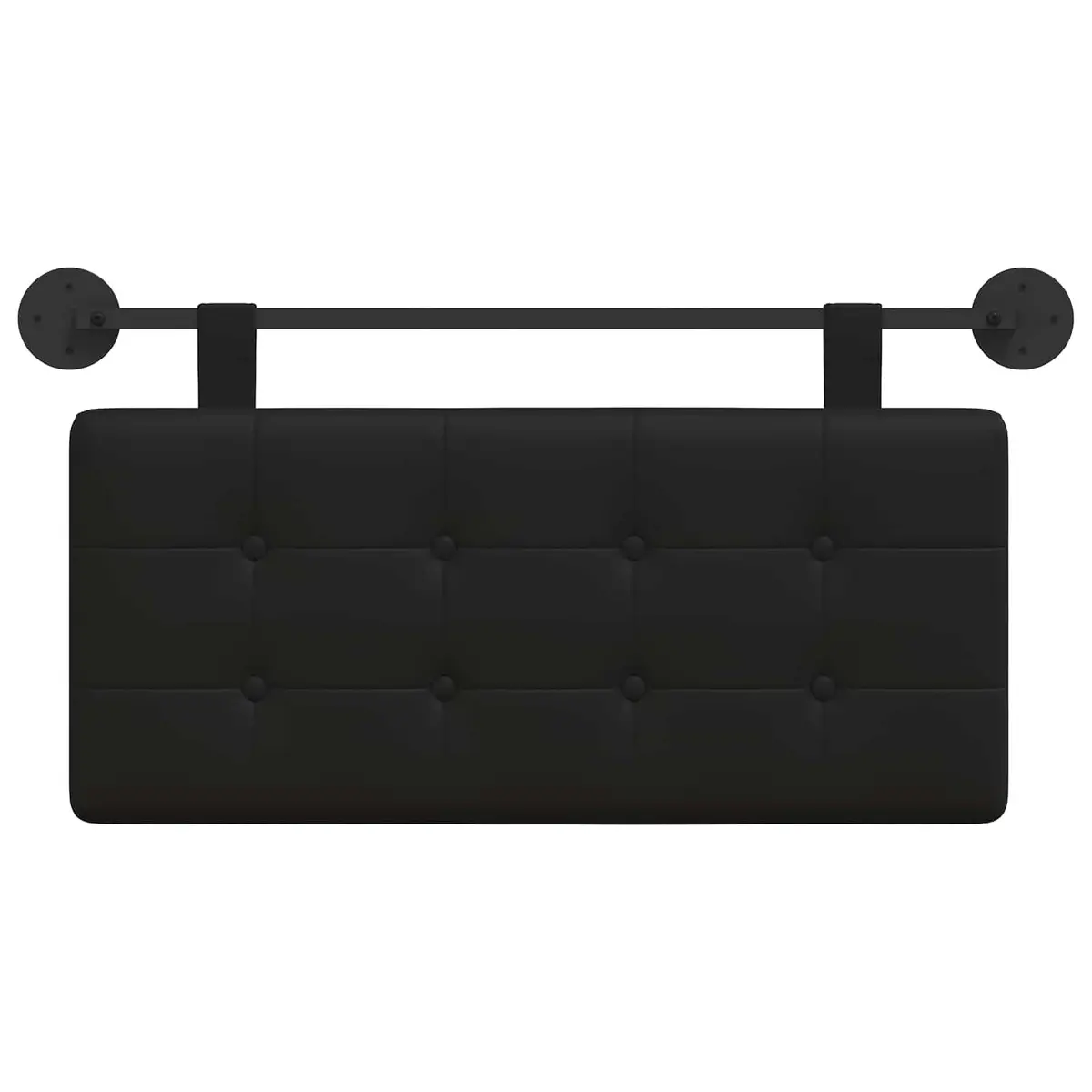 Hanging Headboard Modern Black Faux Leather Wall-mounted Size Foam Padding
