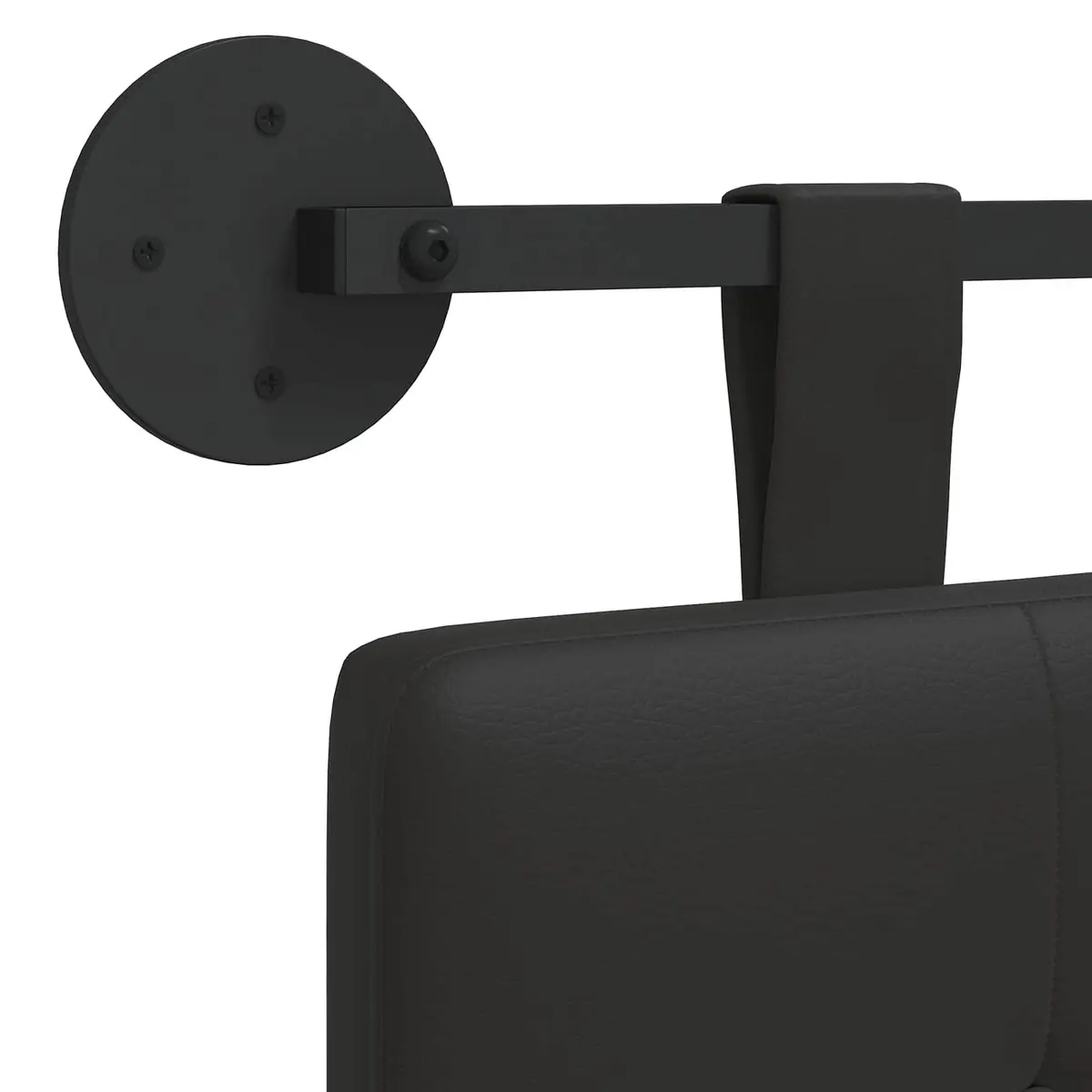 Hanging Headboard Modern Black Faux Leather Wall-mounted Size Foam Padding