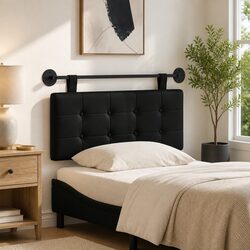 Modern Black Wall-Mounted Hanging Headboard