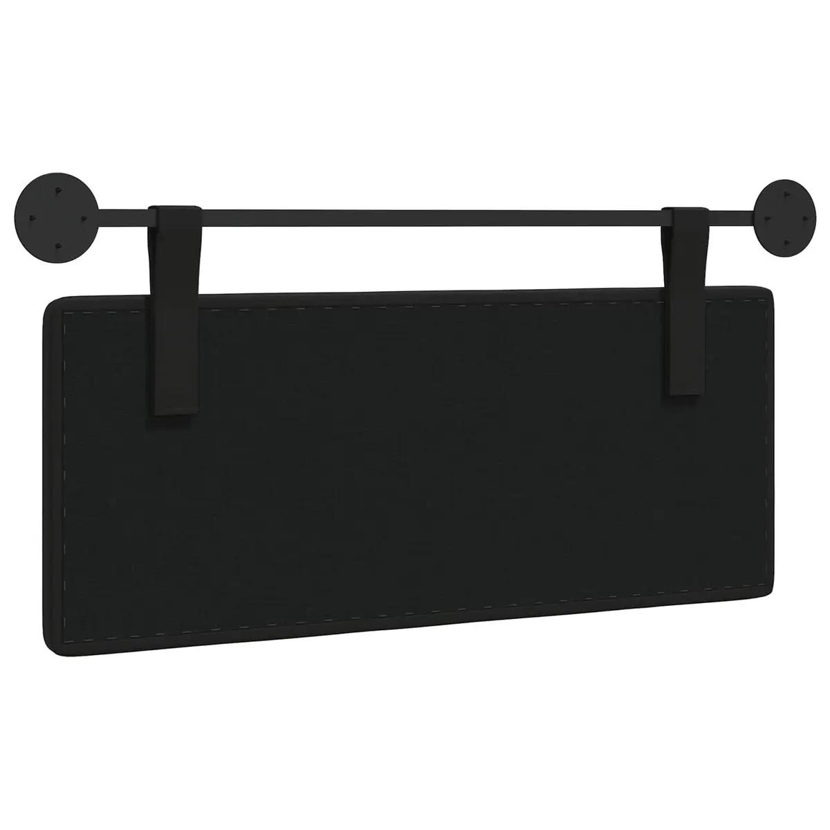 Hanging Headboard Black Modern Wall-Mounted Upholstered Backrest Size Soft Breathable PVC Cotton Polyester Foam Padding