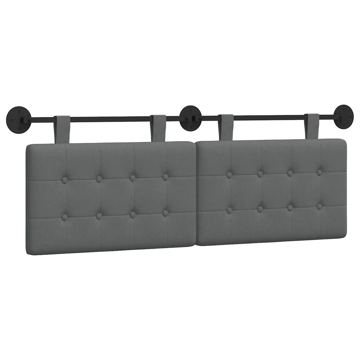 Hanging Headboard Grey Fabric Wall Mount Bedroom Upholstered Modern Decor