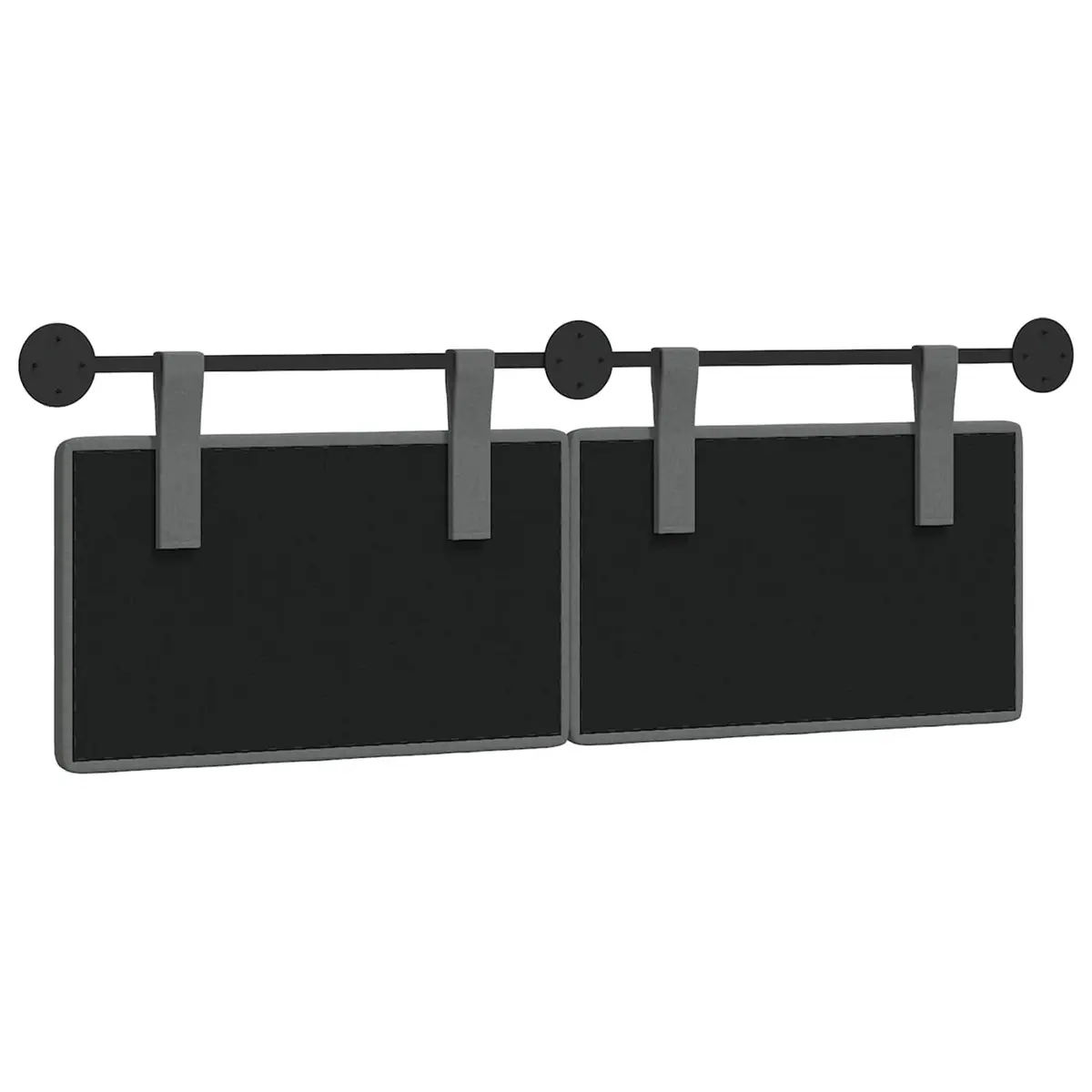 Hanging Headboard Grey Fabric Wall Mount Bedroom Upholstered Modern Decor