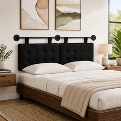 Black Wall Mounted Hanging Headboard for Bedroom