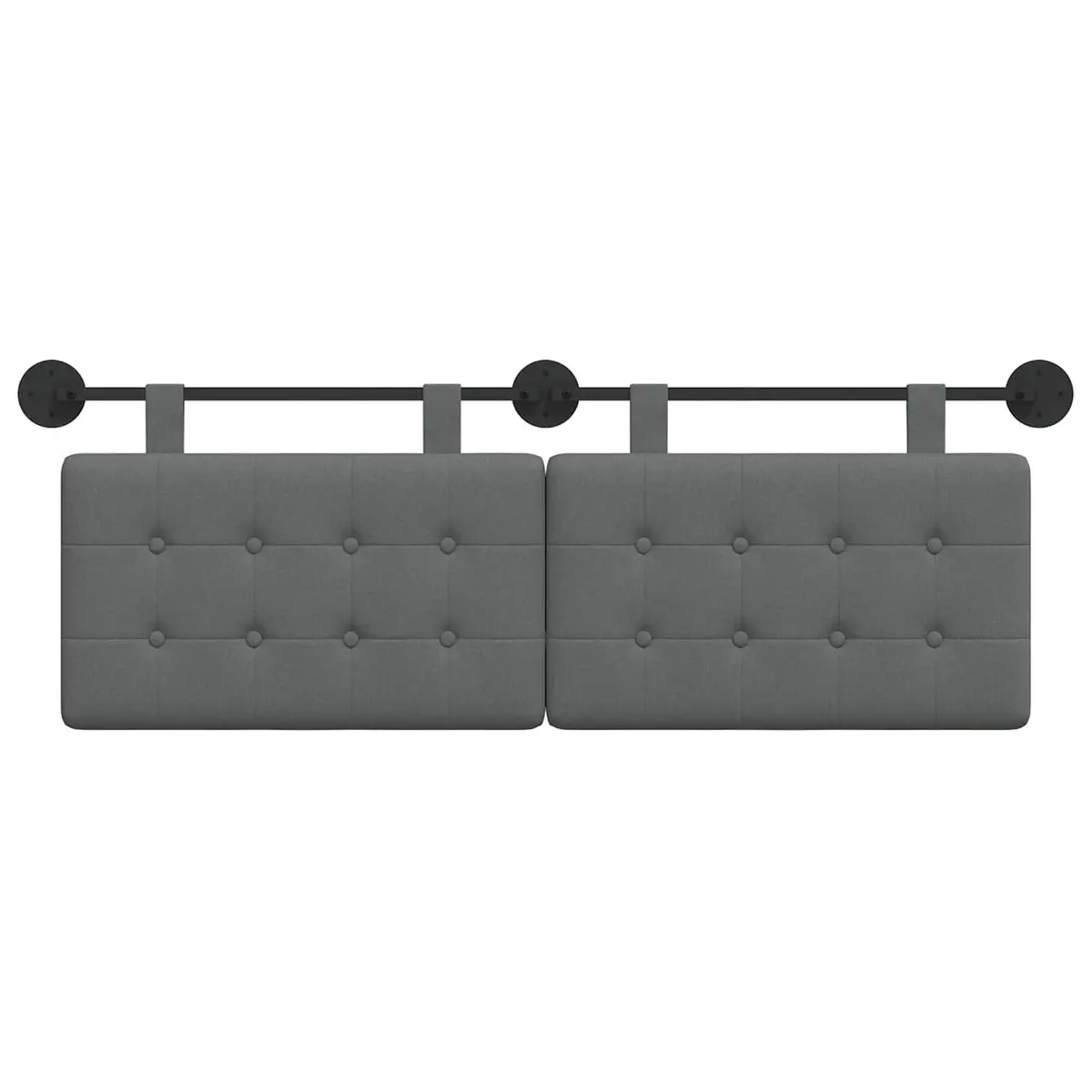 Wall-Mounted Grey Fabric Headboard