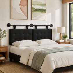 Black Wall-Mounted Headboard for Comfort and Style