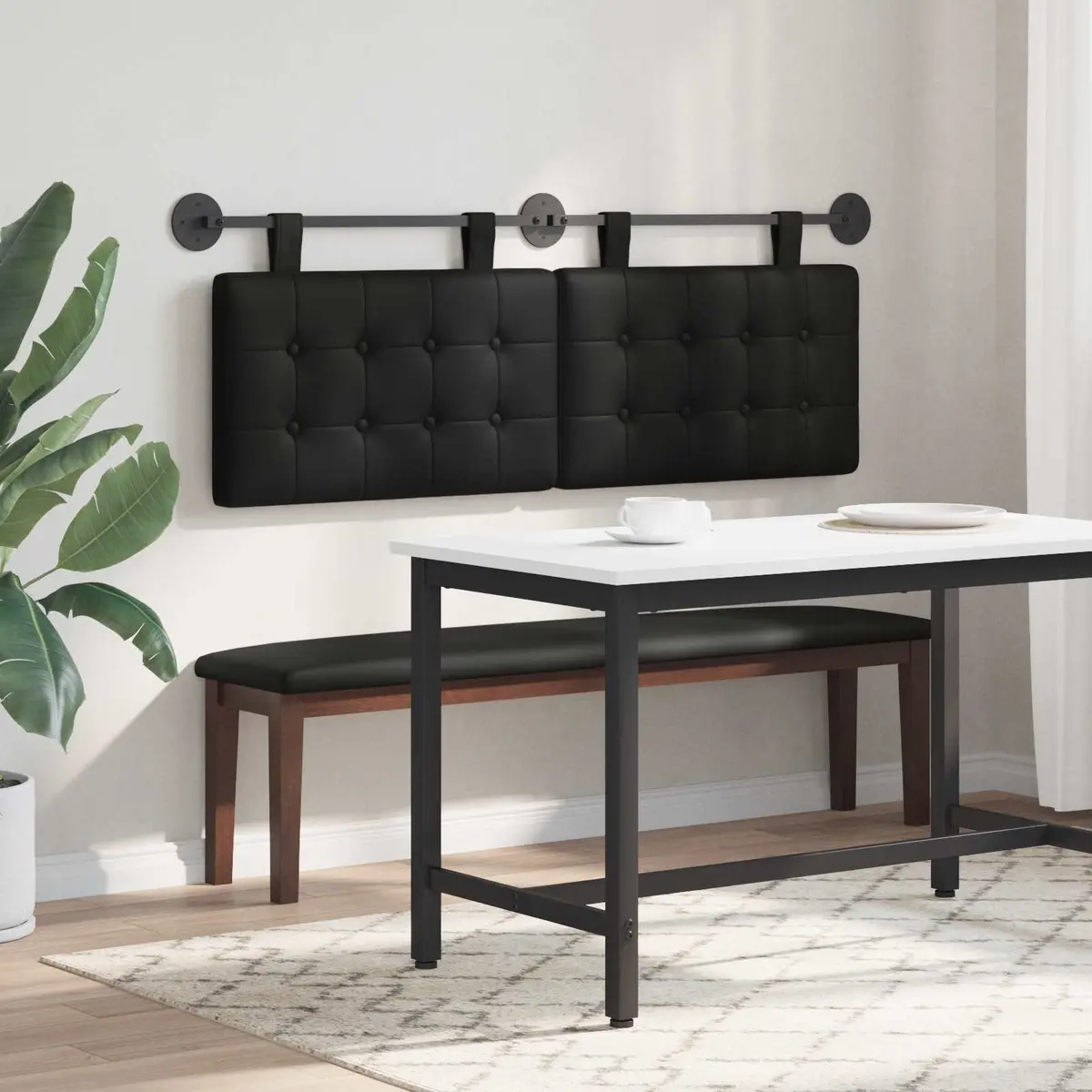 Black Wall-Mounted Headboard for Comfort and Style