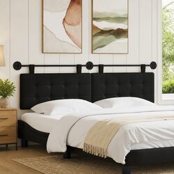 Black Wall-Mounted Hanging Headboard for Comfort