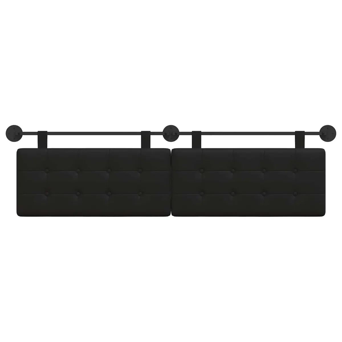 Black Wall-Mounted Hanging Headboard