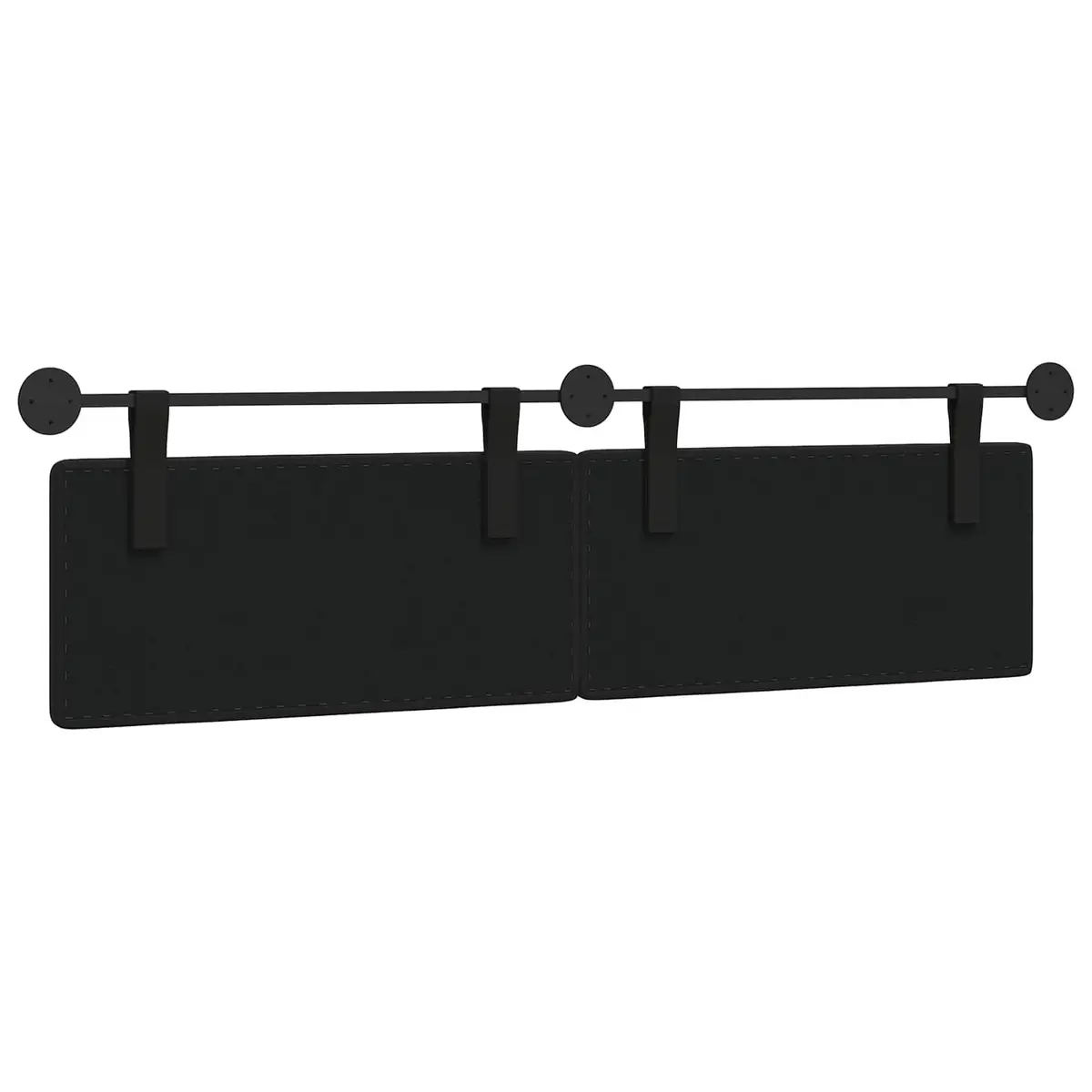 Black Wall-Mounted Hanging Headboard