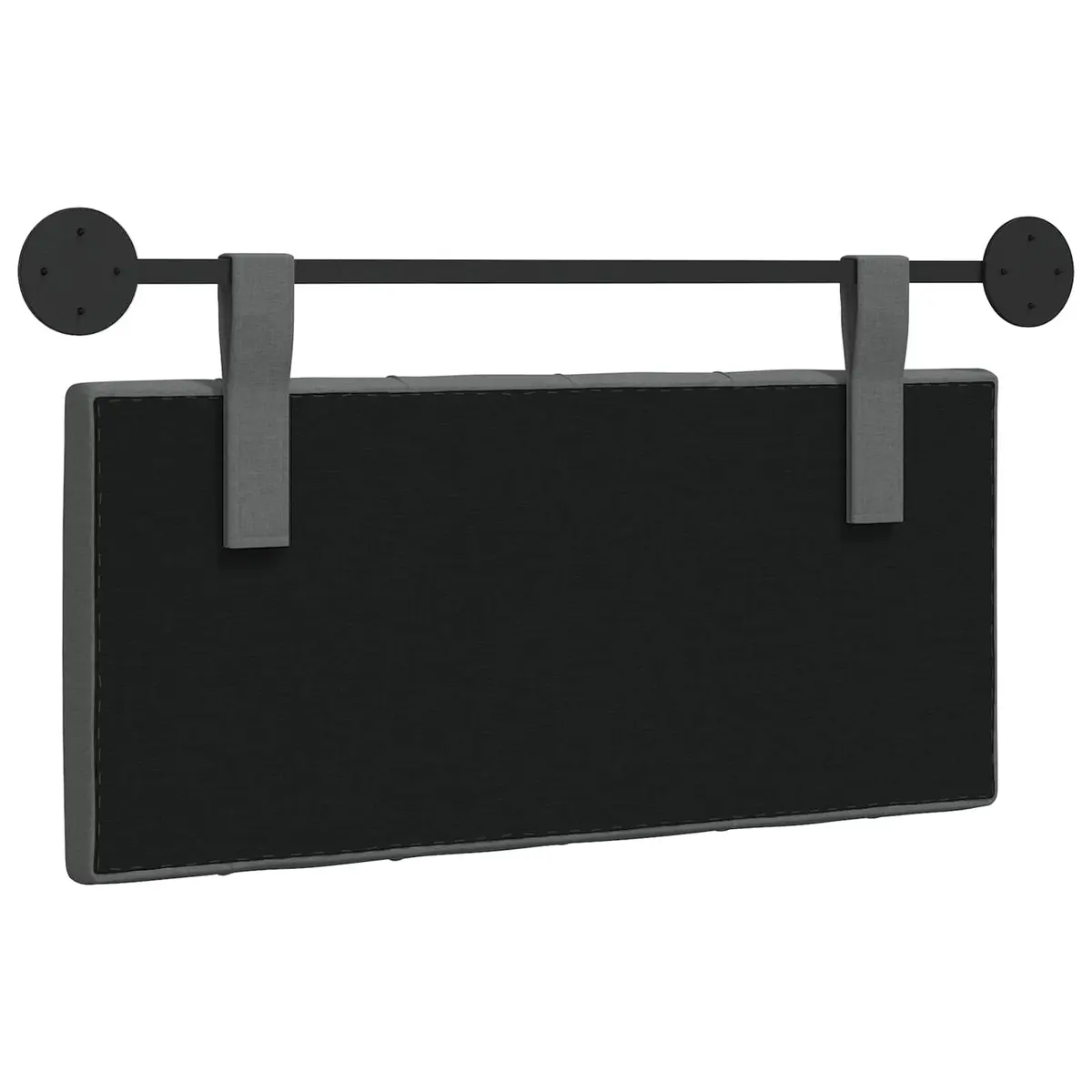 Hanging Headboard Wall-Mounted Grey Fabric Upholstered Soft-Touch Engineered Wood