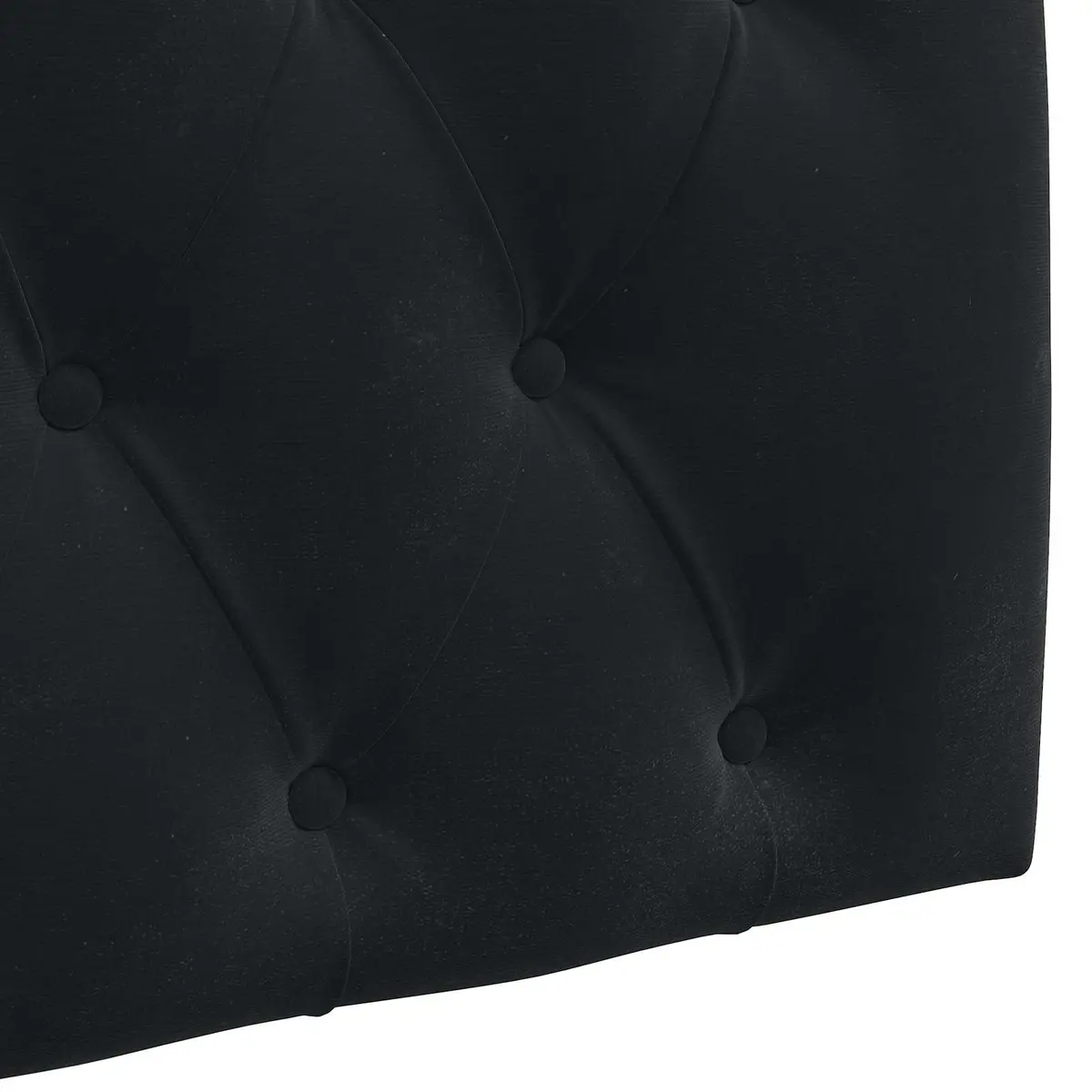 Hanging Headboard Modern Black Velvet Button Tufted Wall Mount with LED Light