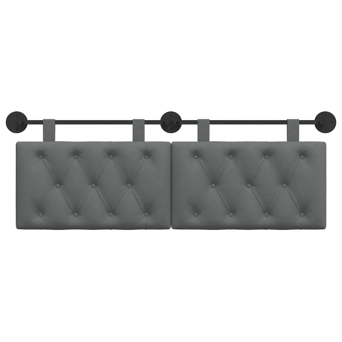 Hanging Headboard Wall-Mounted Grey Fabric Soft Upholstered Engineered Wood