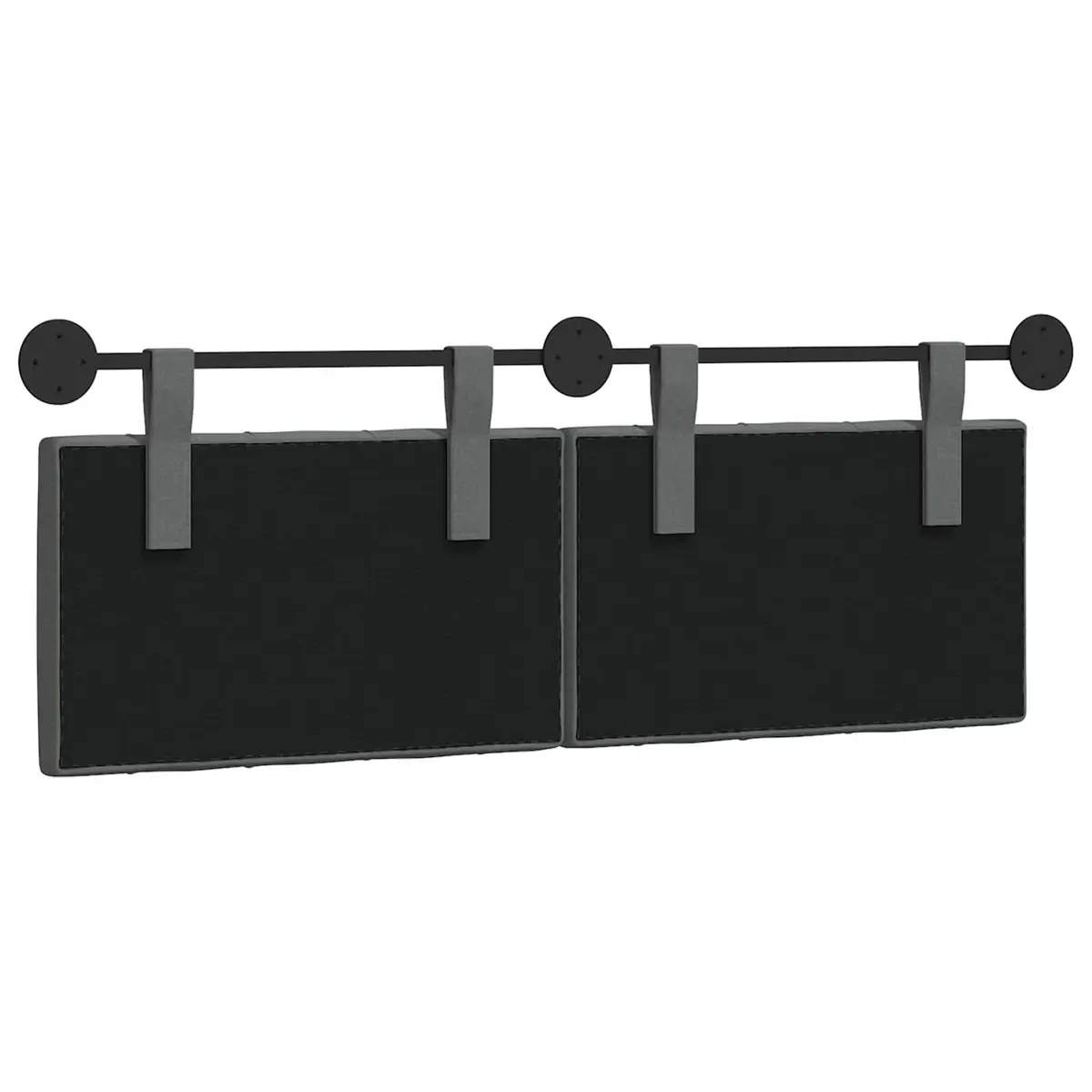 Dark Grey Fabric Hanging Headboard for Home