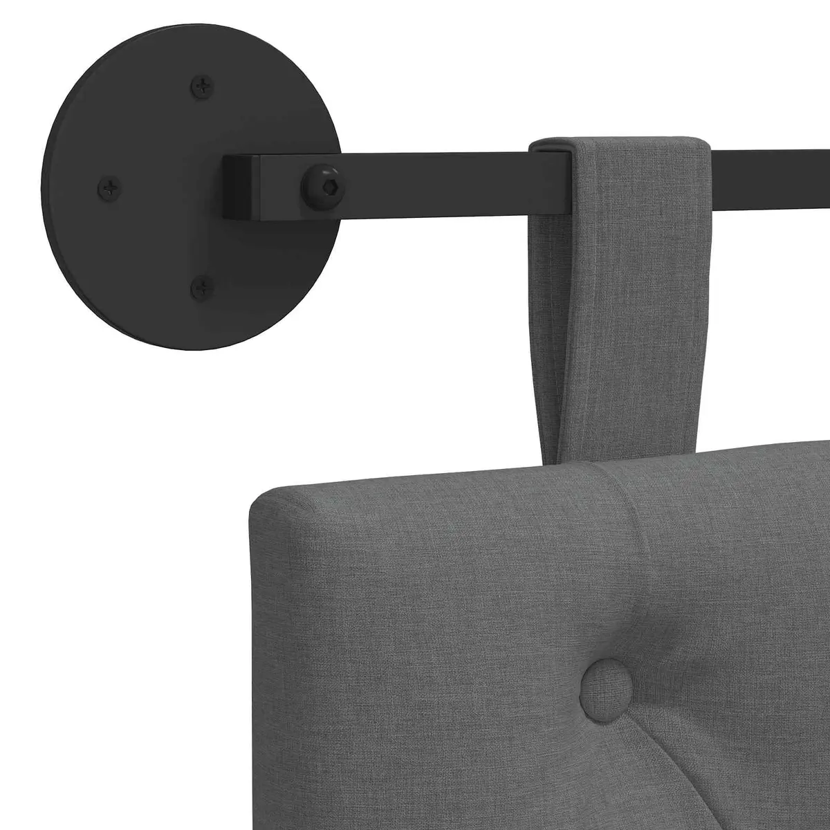 Dark Grey Fabric Hanging Headboard for Home