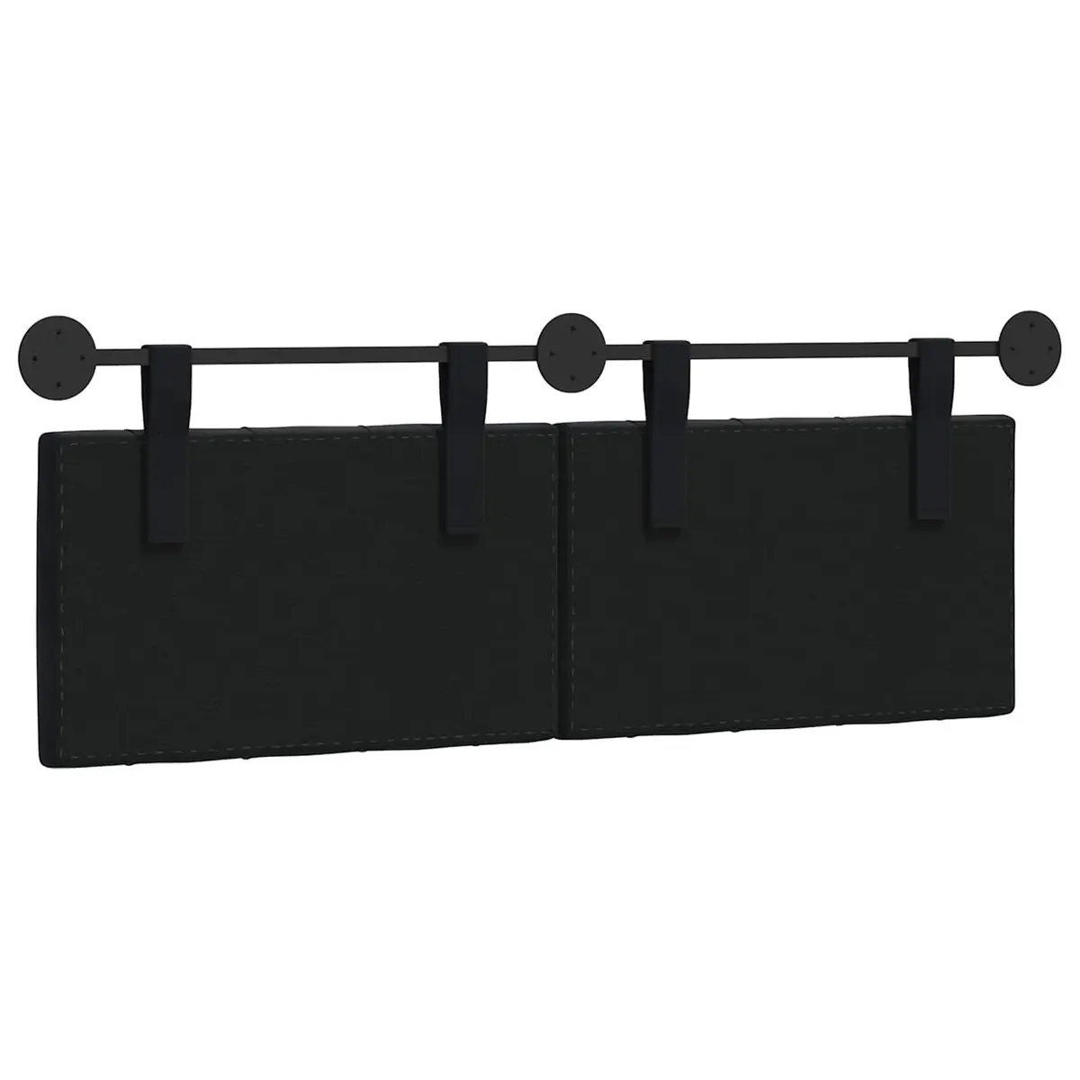 Black Velvet Hanging Headboard with LED Light