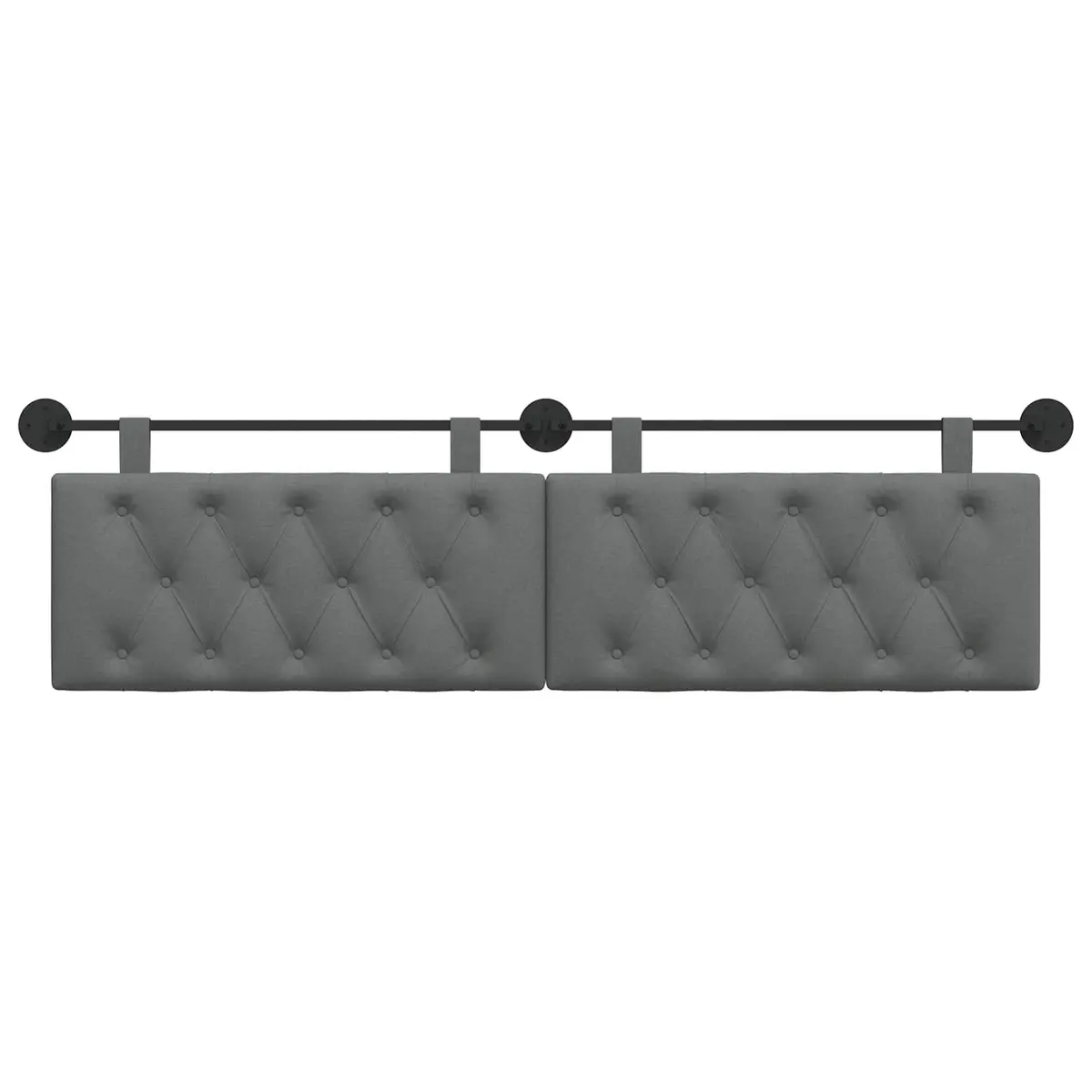 Wall-Mounted Grey Fabric Upholstered Headboard
