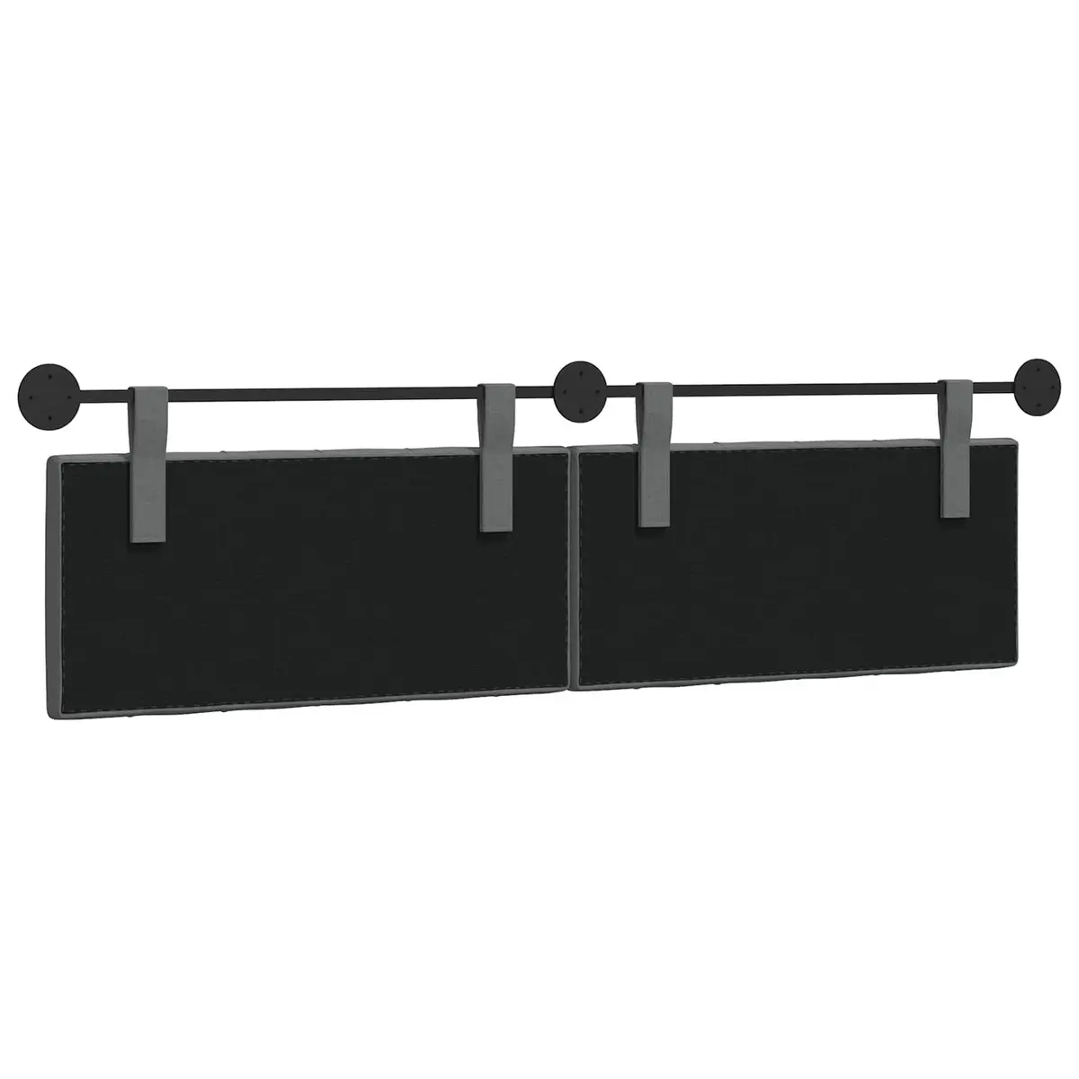 Wall-Mounted Grey Fabric Upholstered Headboard