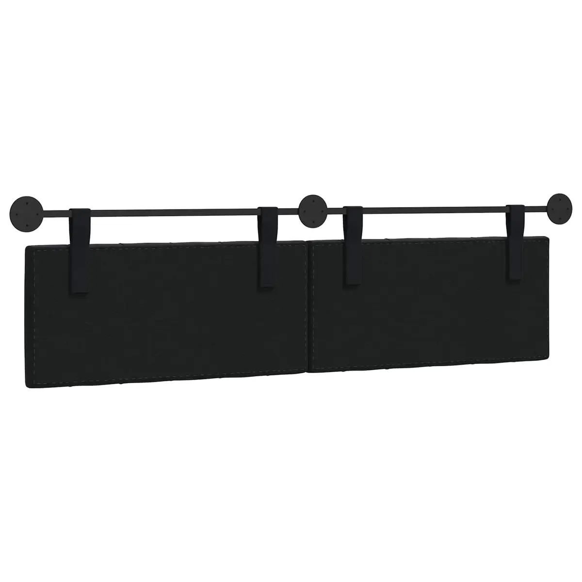 Black Velvet Hanging Headboard with LED Light