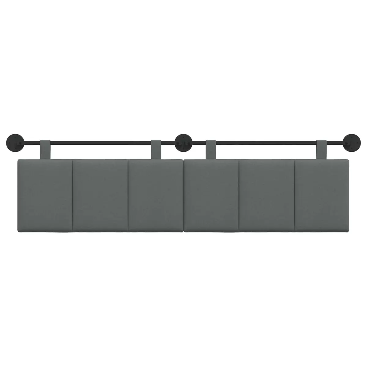 Upholstered Wall-Mounted Headboard in Grey Fabric