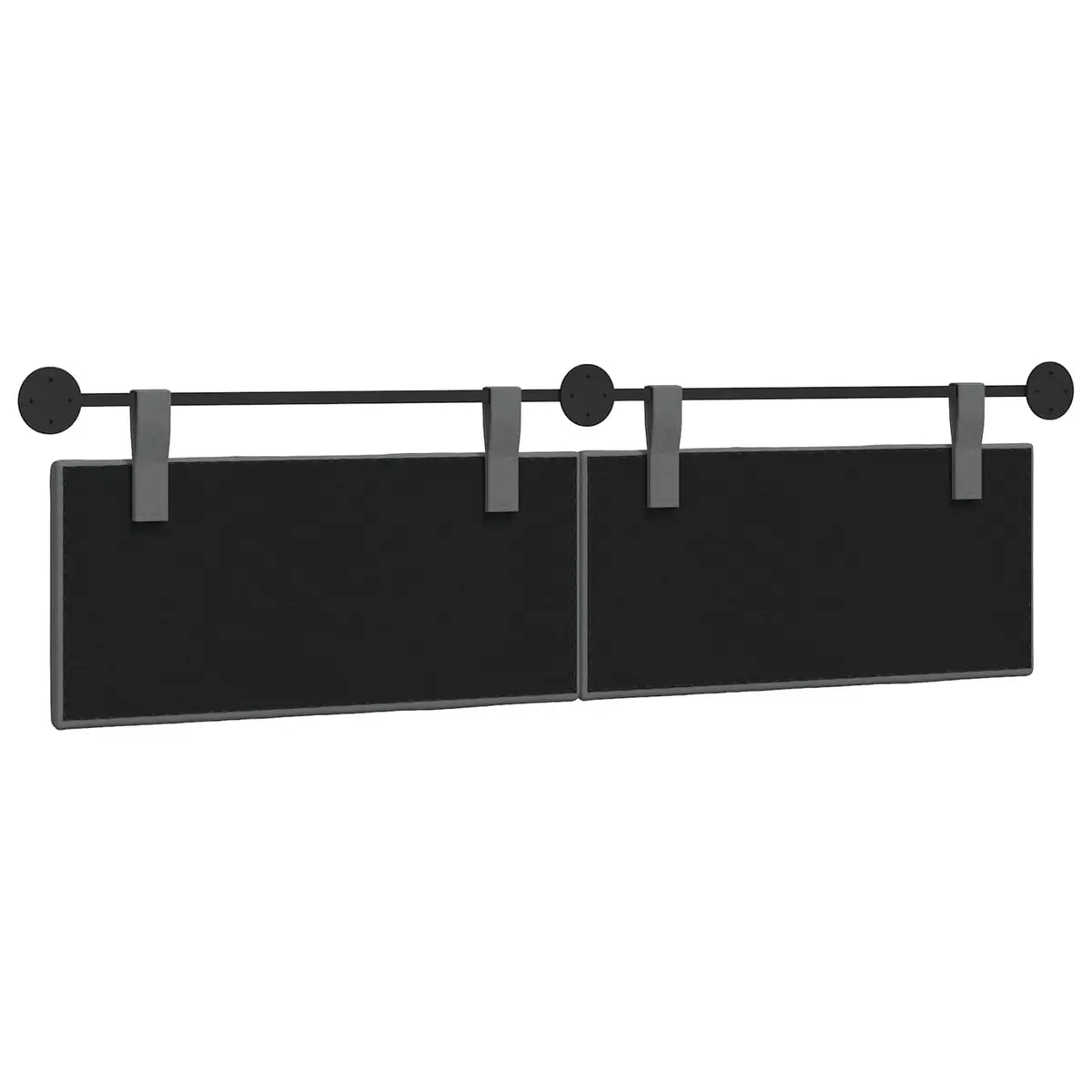 Upholstered Wall-Mounted Headboard in Grey Fabric