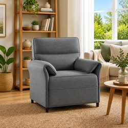 Contemporary Grey Sofa with Metal Frame and Foam Cushions