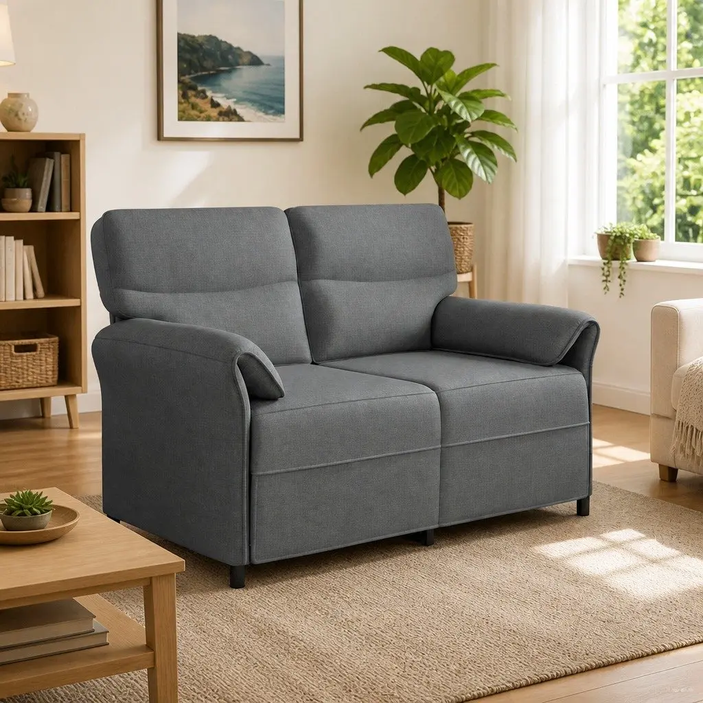Grey Sofa Modern Contemporary Metal Frame Foam Cushions