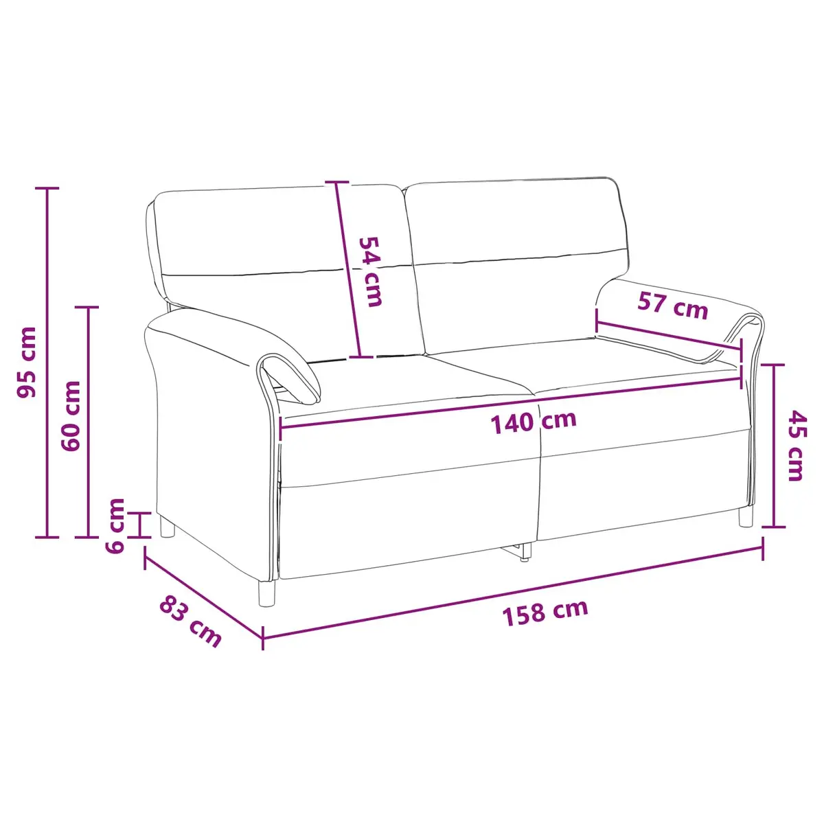 Sofa Grey Modern Contemporary Living Room Lounge Couch Metal Frame Cushioned