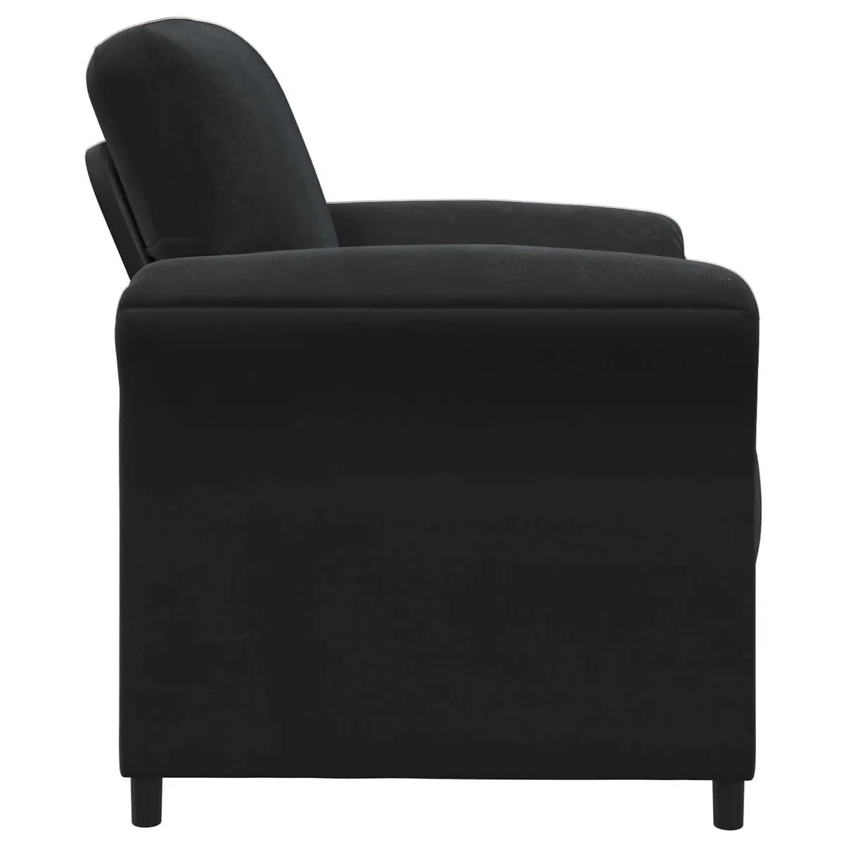 1-Seater Sofa Black Modern Living Room Couch Velvet Lounge Chair 88x83x95cm