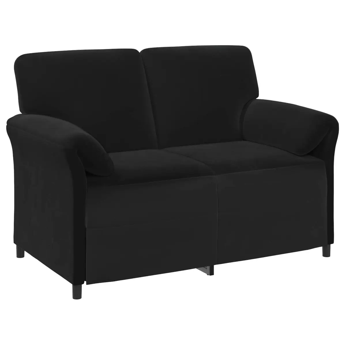 2-Seater Sofa Black Velvet 138cm Metal Frame Contemporary Lounge Furniture