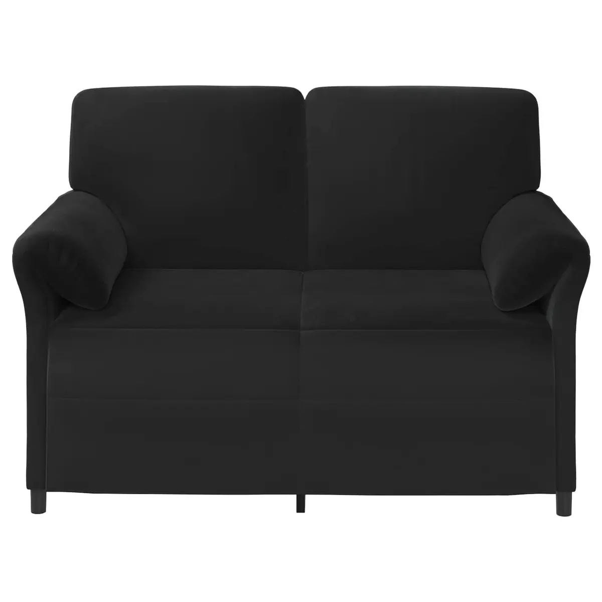 2-Seater Sofa Black Velvet 138cm Metal Frame Contemporary Lounge Furniture
