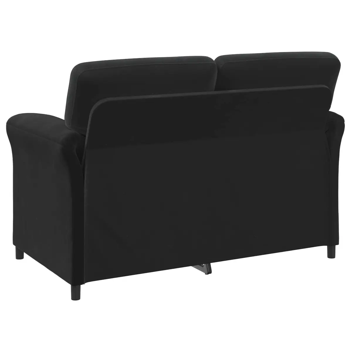 2-Seater Sofa Black Velvet 138cm Metal Frame Contemporary Lounge Furniture