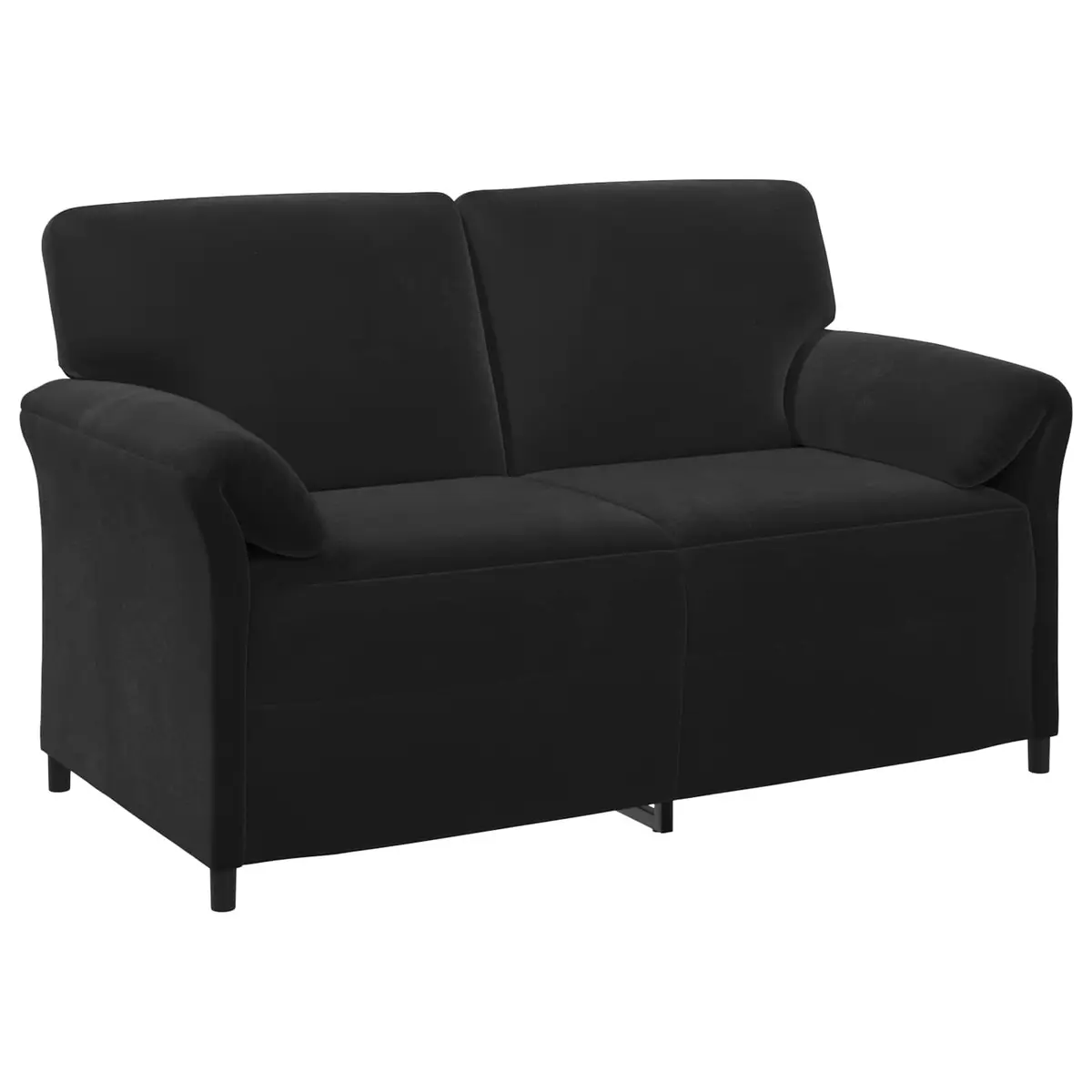 2-Seater Sofa Black Velvet Living Room Furniture Contemporary Design 158cm