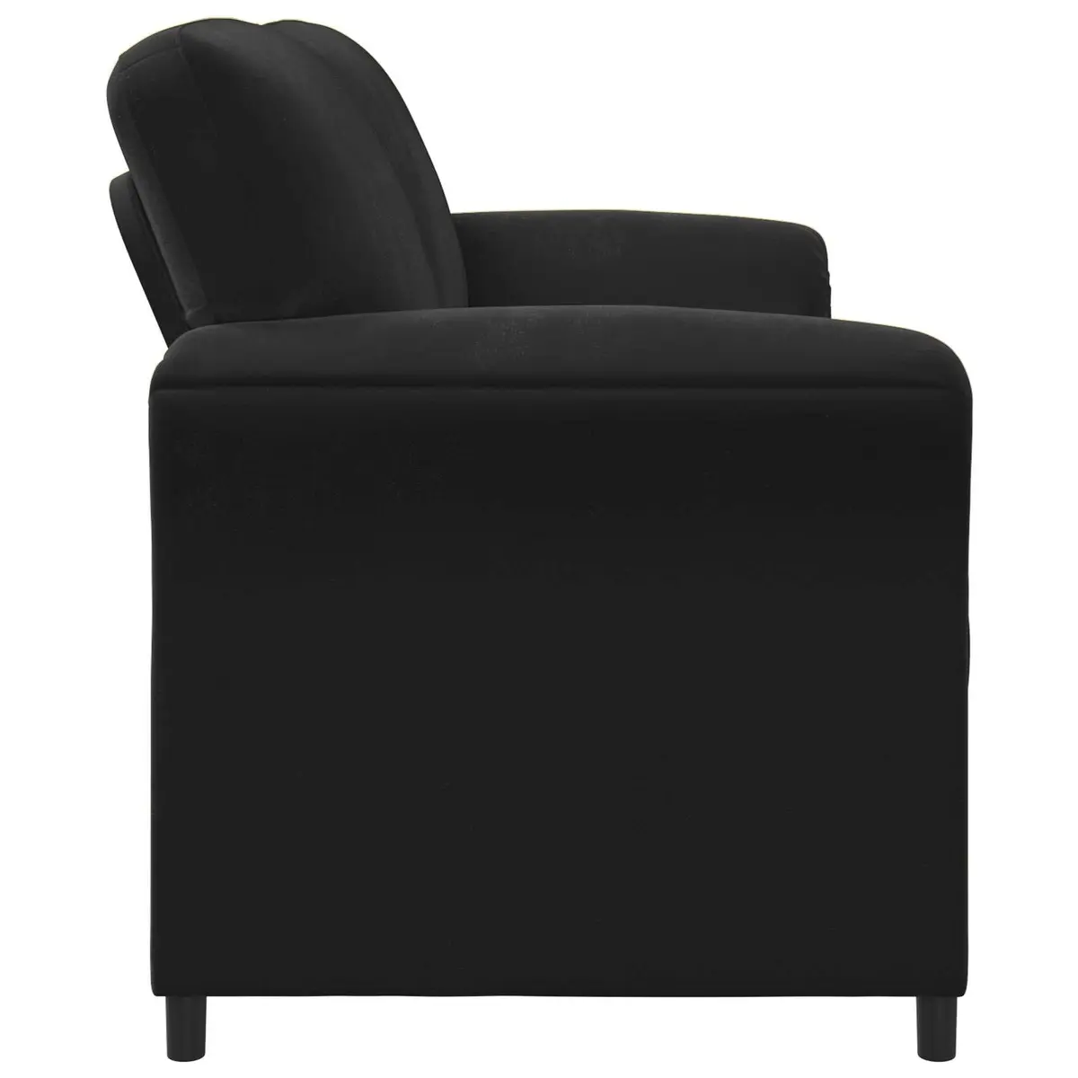 2-Seater Sofa Black Velvet Living Room Furniture Contemporary Design 158cm