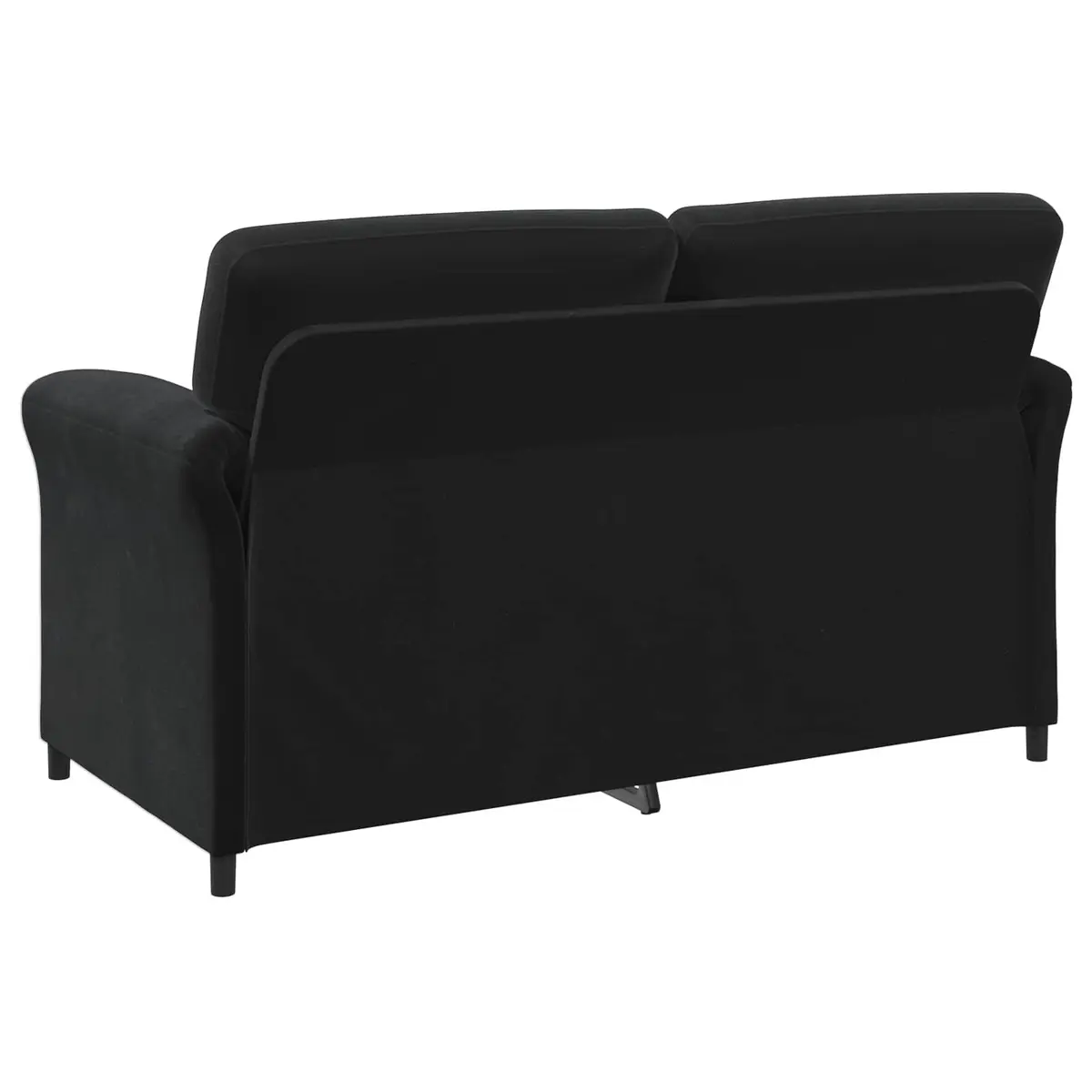 2-Seater Sofa Black Velvet Living Room Furniture Contemporary Design 158cm