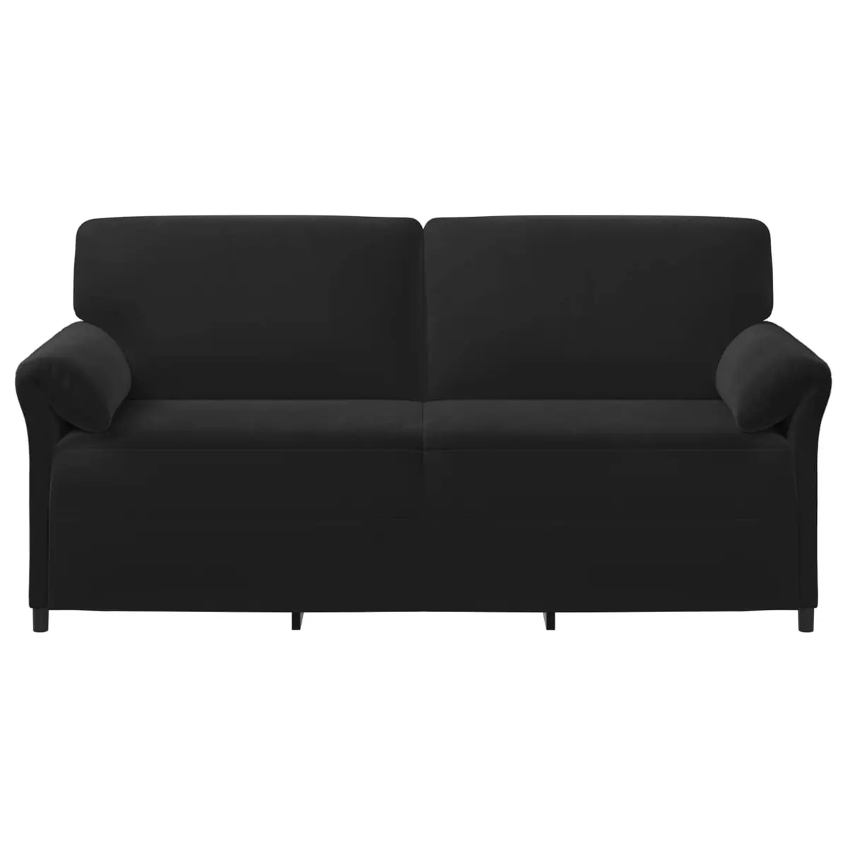 3-Seater Sofa Black Velvet Living Room Lounge Couch Contemporary Design 198cm