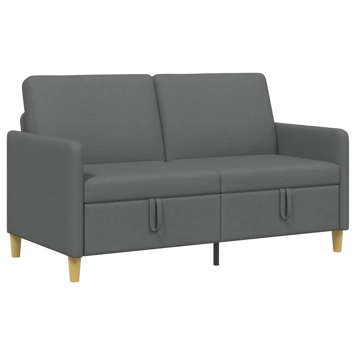 Storage Sofa Dark Grey 152cm Modern Lift-Up Seat Polyester Foam Metal Frame