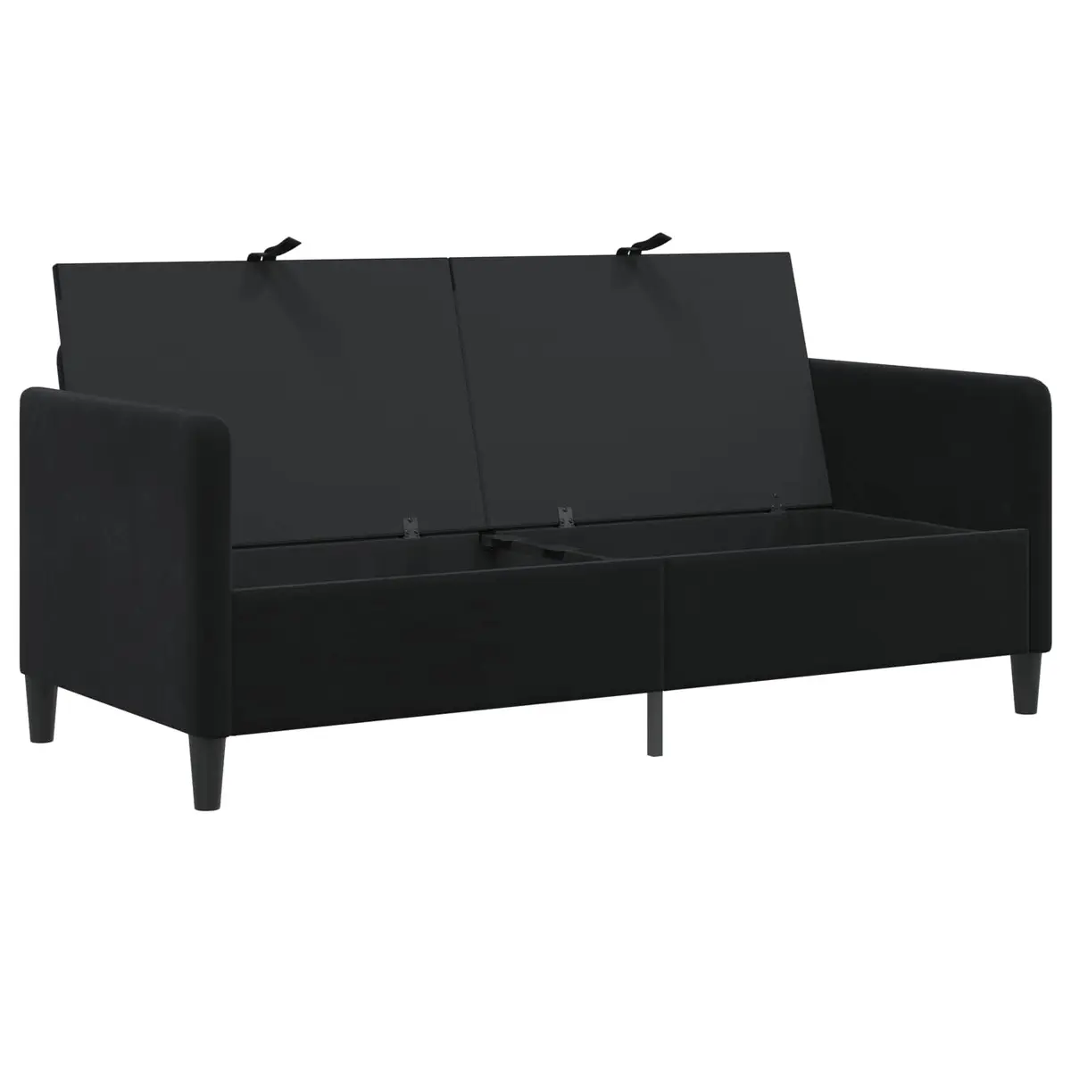 Storage Sofa Black Modern 172x78x87cm Polyester Metal Engineered Wood
