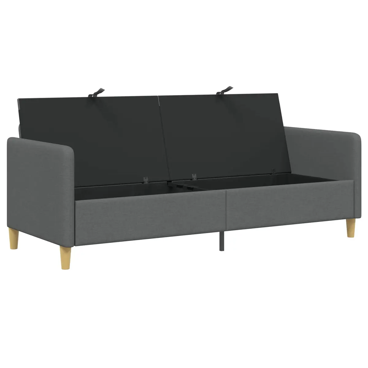 Storage Sofa Dark Grey Modern Lift-Up Seat Polyester Removable Covers