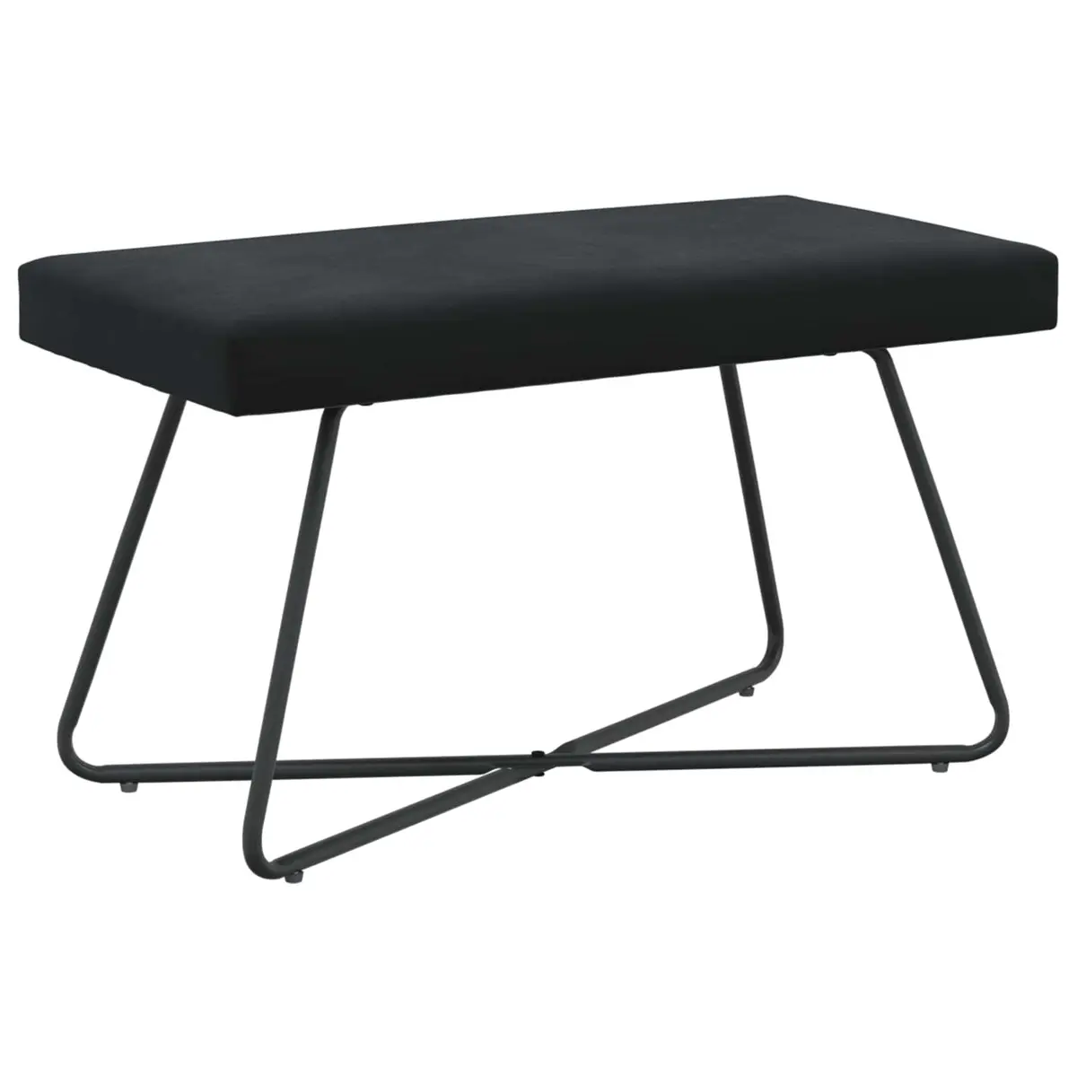 Velvet Bench Black Indoor Seating 80 x 40 x 45 cm Engineered Wood Frame Foam Cushion