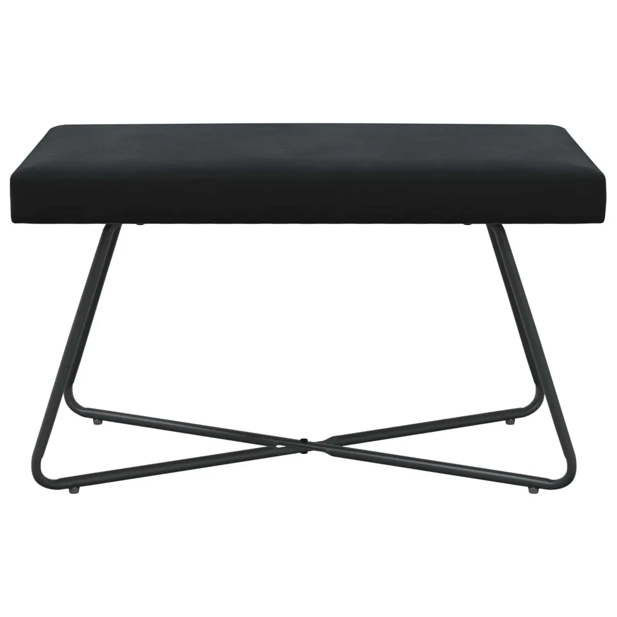 Velvet Bench Black Indoor Seating 80 x 40 x 45 cm Engineered Wood Frame Foam Cushion