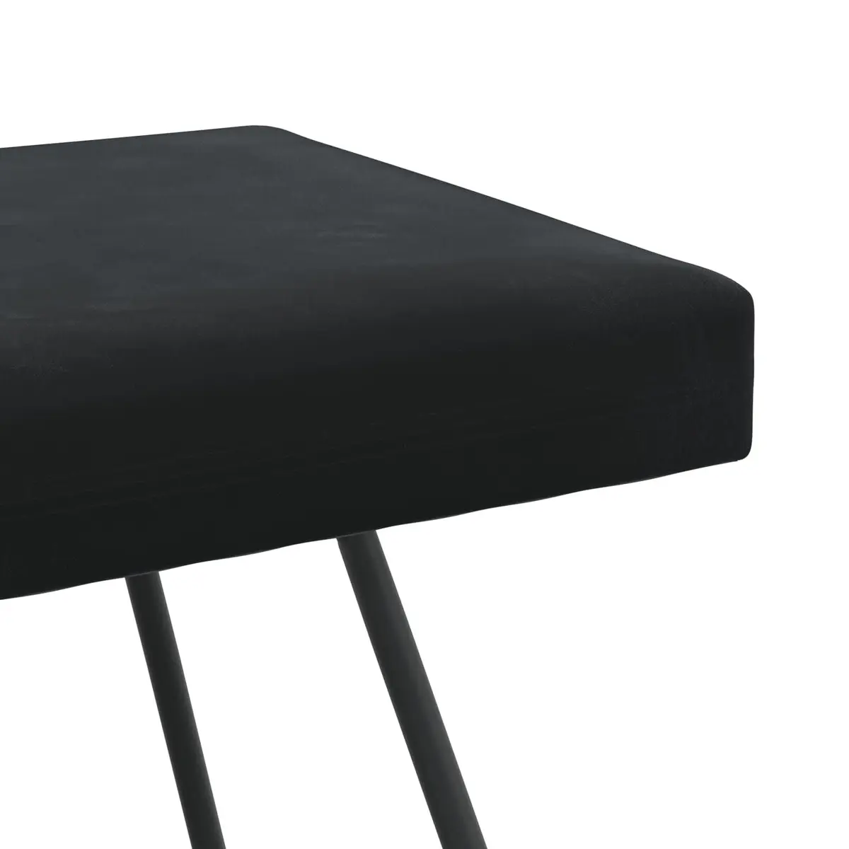 Velvet Bench Black Indoor Seating 80 x 40 x 45 cm Engineered Wood Frame Foam Cushion