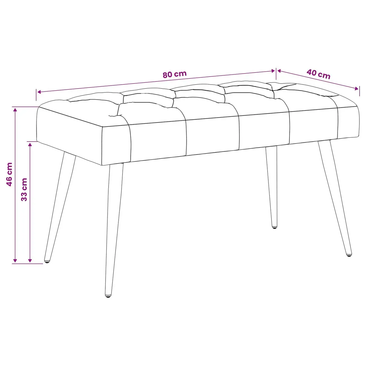 Button Tufted Bench Black Velvet Seat Foam Cushion Engineered Wood Frame