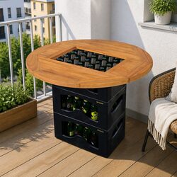 Brown Portable Beer Crate Tabletop 70cm